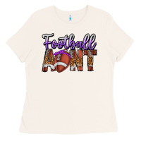 Bone Football Aunt Ladies Tee - CowhideDigitalArt