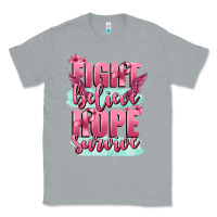Heather Grey fight believe hope survive cancer awareness Classic Tee - FaDigitalArtStudio