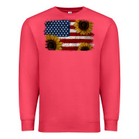 Cardinal Distressed Yellow Sunflower American Flag Premium Sweatshirt - Jasminsmagicworld