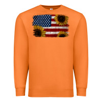 Carrot Distressed Yellow Sunflower American Flag Premium Sweatshirt - Jasminsmagicworld