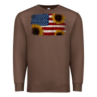 Chestnut Distressed Yellow Sunflower American Flag Premium Sweatshirt - Jasminsmagicworld