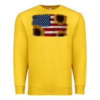 Lemon Distressed Yellow Sunflower American Flag Premium Sweatshirt - Jasminsmagicworld