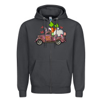 Smoke happy easter pink truck with bunny Zipper Hoodie - RanaPortraitStore