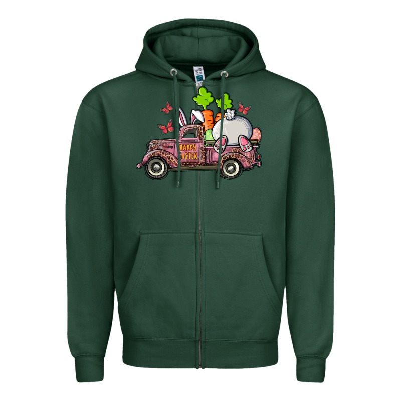 Happy Easter Pink Truck With Bunny Zipper Hoodie by RanaPortraitStore | Teevron