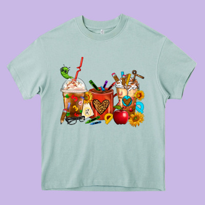 Teacher Coffee Cups Heavy Core Tee Designed By Fadigitalartstudio