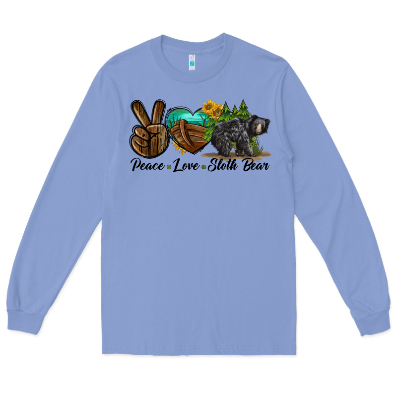Peace Love Sloth Bear Long Sleeve Tee by LillyAllenDesigns | Teevron