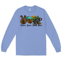 Colony Blue peace love sloth bear Long Sleeve Tee - LillyAllenDesigns