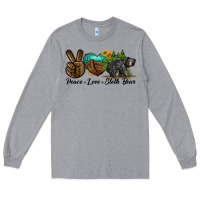 Heather Grey peace love sloth bear Long Sleeve Tee - LillyAllenDesigns
