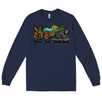 Navy peace love sloth bear Long Sleeve Tee - LillyAllenDesigns