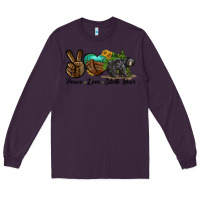 Plum peace love sloth bear Long Sleeve Tee - LillyAllenDesigns