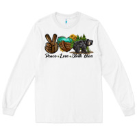 White peace love sloth bear Long Sleeve Tee - LillyAllenDesigns