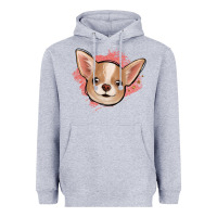 Heather Grey chihuahua pink glitter Heavyweight Hoodie - Jasminsmagicworld