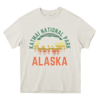 Cream katmai national park alaska bear hiking travel nature retro pullover h Heavy Core Tee - linhVisuals
