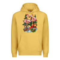 Antique Gold Christmas flamingo Premium Hoodie - BarkalooDesign