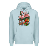 Blue Mist Christmas flamingo Premium Hoodie - BarkalooDesign