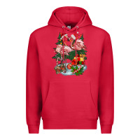 Cardinal Christmas flamingo Premium Hoodie - BarkalooDesign