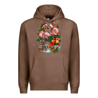Chestnut Christmas flamingo Premium Hoodie - BarkalooDesign