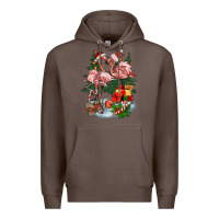 Coffee Christmas flamingo Premium Hoodie - BarkalooDesign