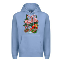 Colony Blue Christmas flamingo Premium Hoodie - BarkalooDesign