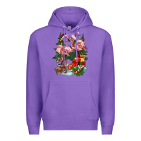 Purple Christmas flamingo Premium Hoodie - BarkalooDesign