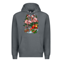 Rock Christmas flamingo Premium Hoodie - BarkalooDesign