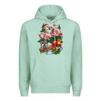 Seafoam Christmas flamingo Premium Hoodie - BarkalooDesign