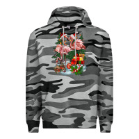 Slate Camo Christmas flamingo Premium Hoodie - BarkalooDesign