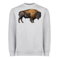 Heather Grey american bison body Heavyweight Sweatshirt - RanaPortraitStore