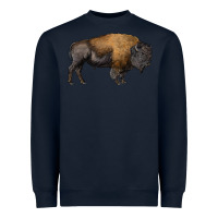 Navy american bison body Heavyweight Sweatshirt - RanaPortraitStore