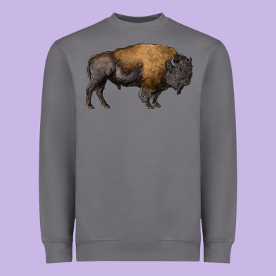 American Bison Body Heavyweight Sweatshirt Designed By Ranaportraitstore