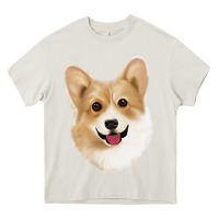 Cream Corgi Heavy Core Tee - Jasminsmagicworld