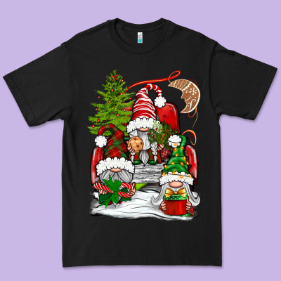 Christmas Gnome Truck Premium Tee Designed By Bundleandbundleshop