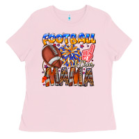 Bubblegum Pink football mama Ladies Tee - CowhideDigitalArt