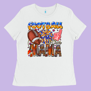 Football Mama Ladies Tee Designed By Cowhidedigitalart