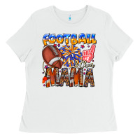 White football mama Ladies Tee - CowhideDigitalArt