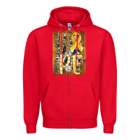 Red finding the cure starts with hope childhood cancer awareness  with bac Zipper Hoodie - Jasminsmagicworld