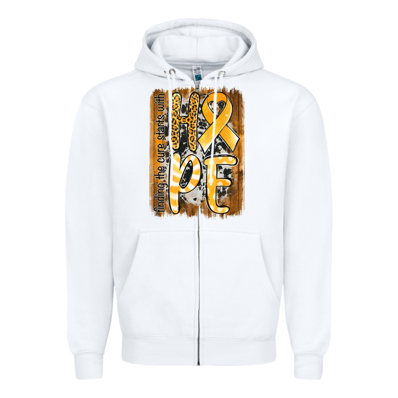 Finding The Cure Starts With Hope Childhood Cancer Awareness  With Bac Zipper Hoodie by Jasminsmagicworld | Teevron