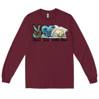 Burgundy peace love polar bear Long Sleeve Tee - LillyAllenDesigns