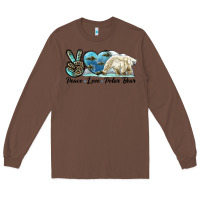 Chestnut peace love polar bear Long Sleeve Tee - LillyAllenDesigns