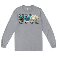 Heather Grey peace love polar bear Long Sleeve Tee - LillyAllenDesigns
