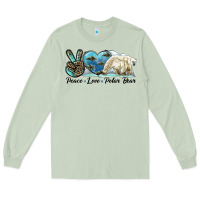 Matcha peace love polar bear Long Sleeve Tee - LillyAllenDesigns