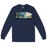 Navy peace love polar bear Long Sleeve Tee - LillyAllenDesigns