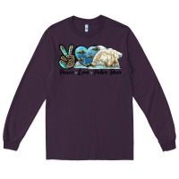 Plum peace love polar bear Long Sleeve Tee - LillyAllenDesigns