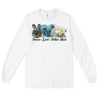 White peace love polar bear Long Sleeve Tee - LillyAllenDesigns