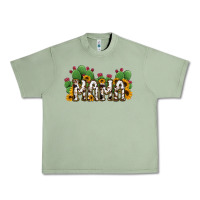 Oil Green Cactus Cowhide Sunflower Mama and Mini Set Urban Heavy Tee - Jasminsmagicworld