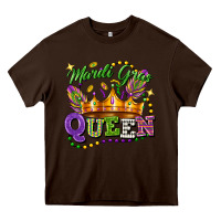 Chocolate Brown mardi gras queen Heavy Core Tee - FaDigitalArtStudio