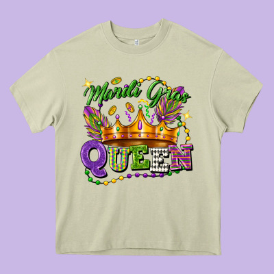 Mardi Gras Queen Heavy Core Tee Designed By Fadigitalartstudio