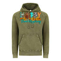 Vintage Olive Happy Thanksgiving Vintage Hoodie - Artiststas