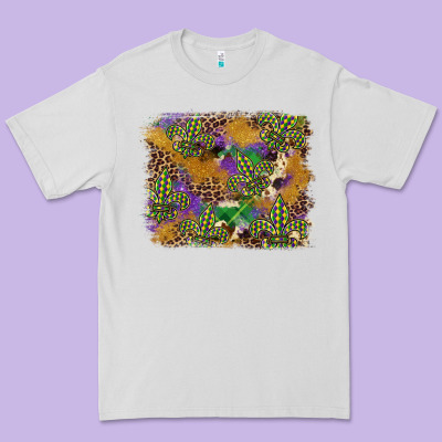 Mardi Gras Plaid Purple Glitter Cowhide  Leopard Premium Tee Designed By Fadigitalartstudio