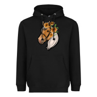 Black floral horse Heavyweight Hoodie - Jasminsmagicworld